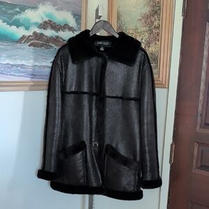 Ellen Tracy Teddy Leather Jacket